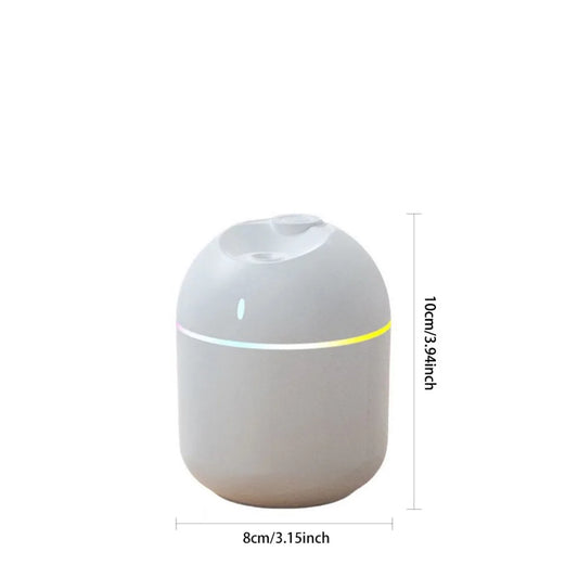 270ml Cool Mist Humidifier & Aroma Diffuser with LED Night Light and Auto Power‑Off - USB Powered for Home or Office
