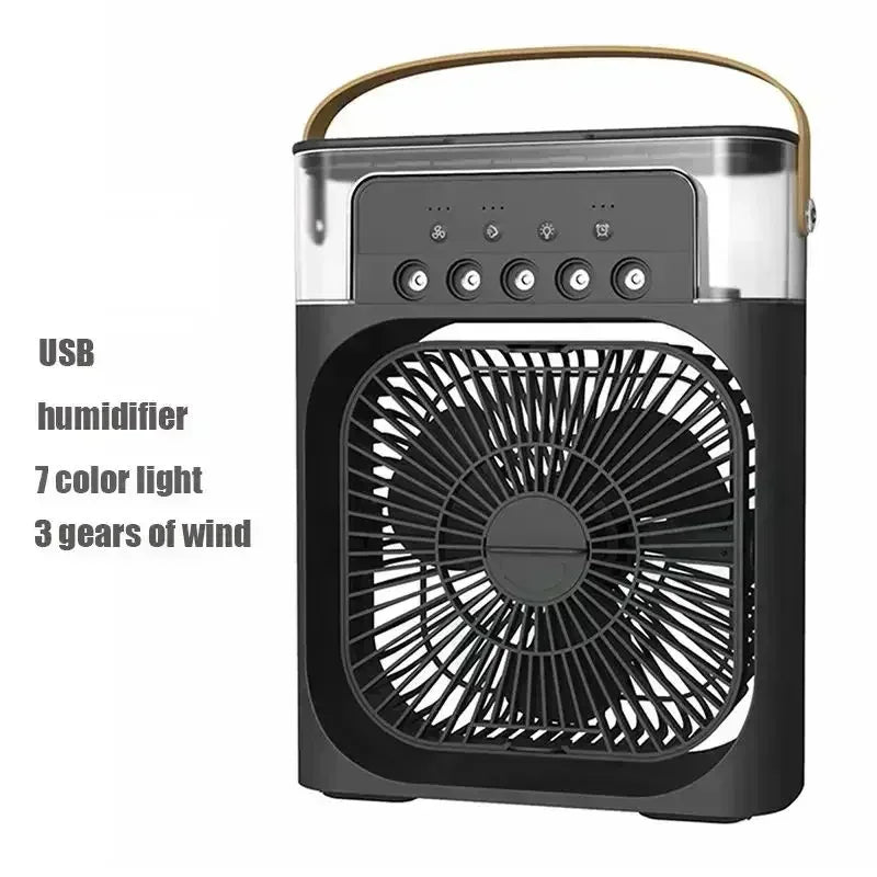 3‑in‑1 Mini Air Cooler with LED Night Light — Portable Fan, Humidifier & Personal AC for Home or Office.