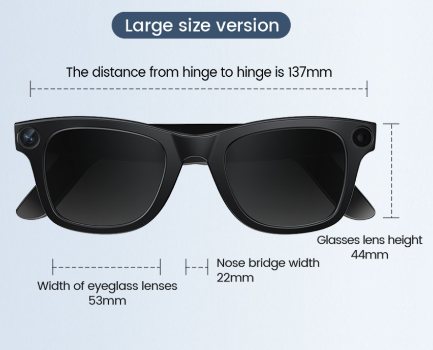 AI Camera Smart Glasses – HD Video, Translation & Object Recognition
