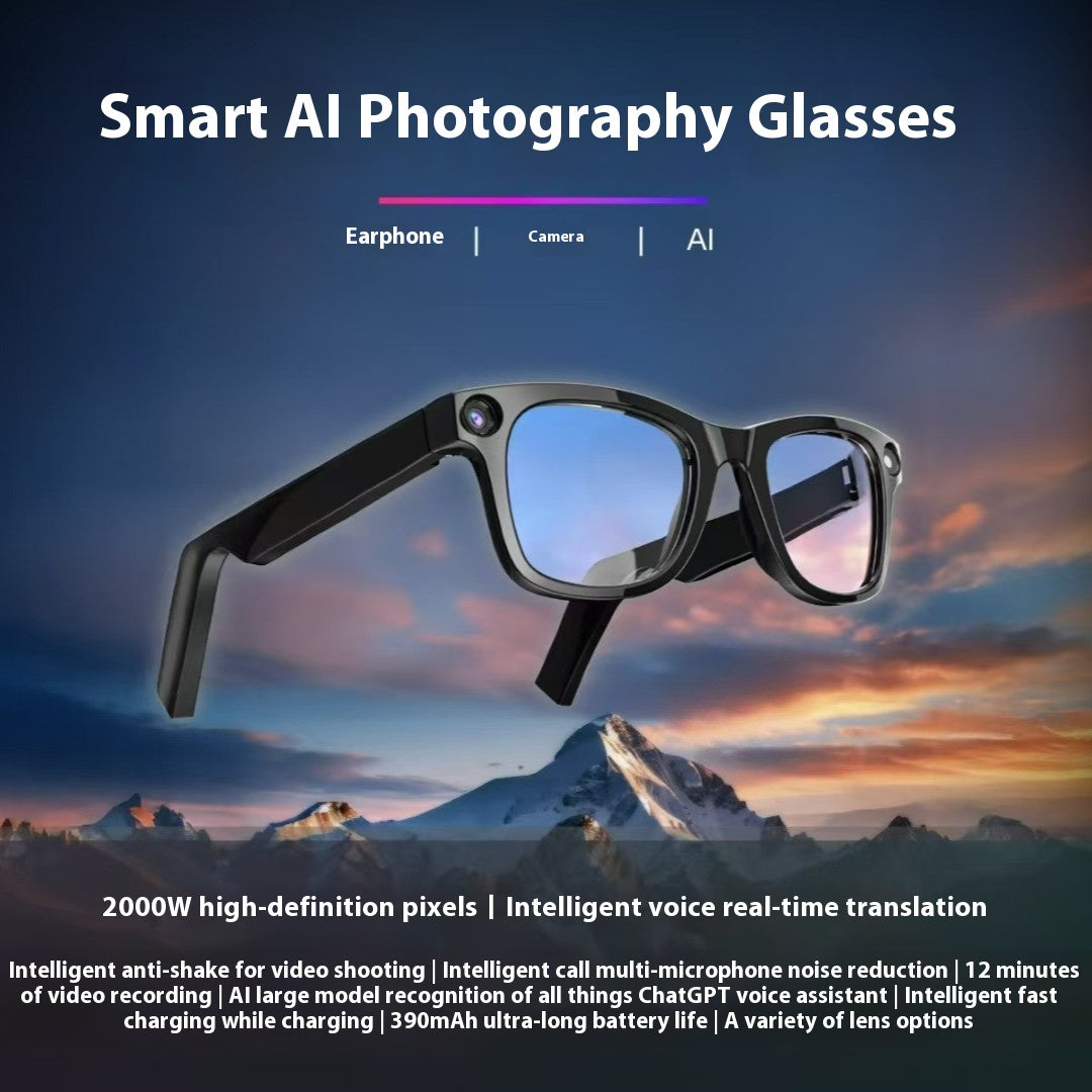AI Camera Smart Glasses – HD Video, Translation & Object Recognition