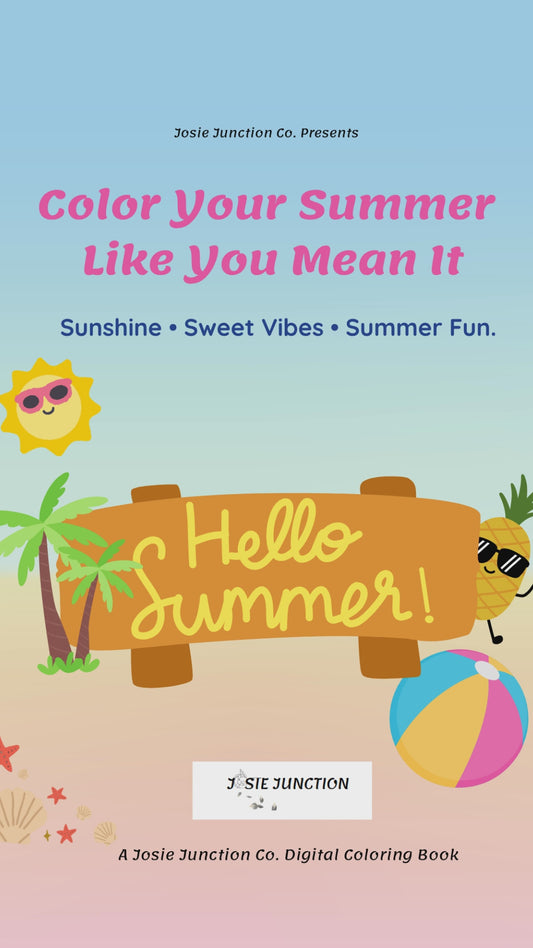 Summer Nostalgia Coloring Book | Digital Coloring Pages PDF | Josie Junction Co